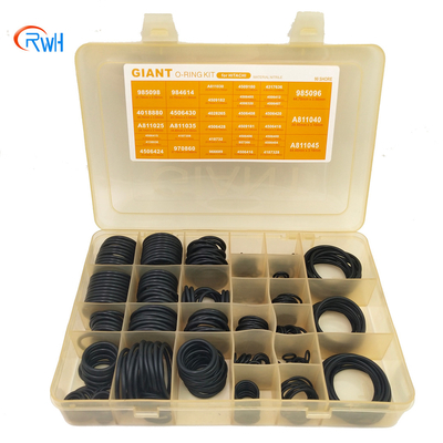 383 pcs Hitachi O Ring Kit NBR 90 / NBR 70 Material Black Color