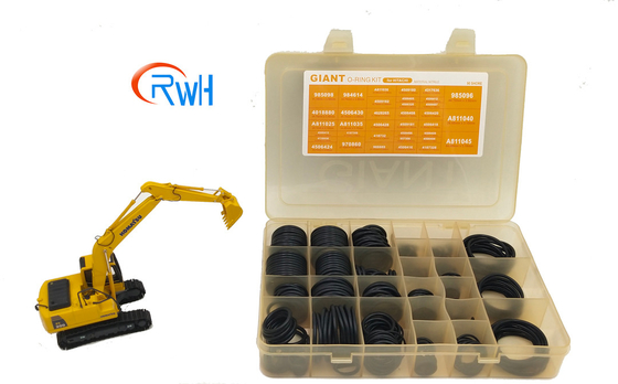 383 pcs Hitachi O Ring Kit NBR 90 / NBR 70 Material Black Color