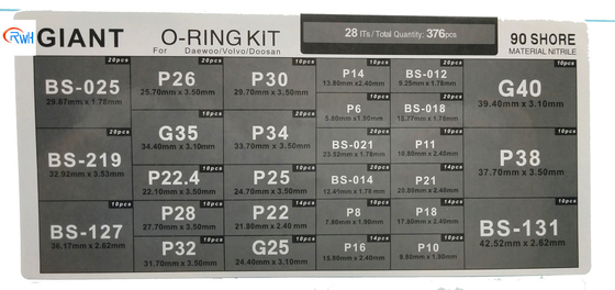 NBR 70 O Ring Box For Excavator Volvo EC Machines Repair